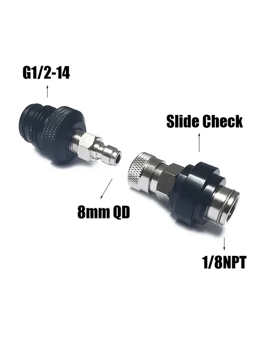 BOZO Адаптер G1 2-14 8mm Male Plug для пейнтбольного маркера, серый, фото 3