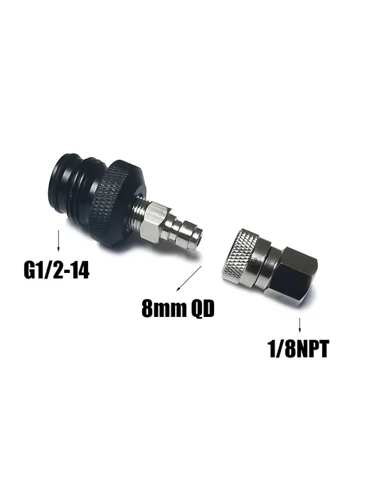 BOZO Адаптер G1 2-14 8mm Male Plug для пейнтбольного маркера, серый, фото 4
