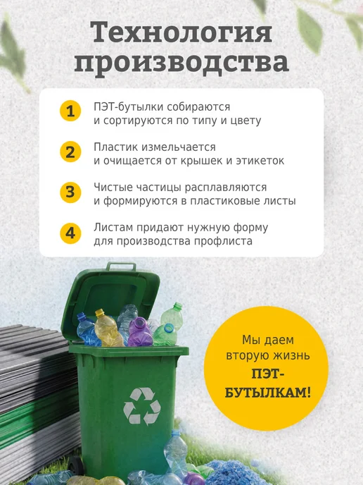 Мирал Профлист из ПЭТ профнастил пластиковый 5шт, 5 шт, фото 5