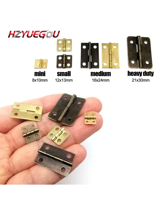 HZYUEGOU Мебельные петли (набор из 12 штук) Mini Golden 8x1, 8x1, фото 2