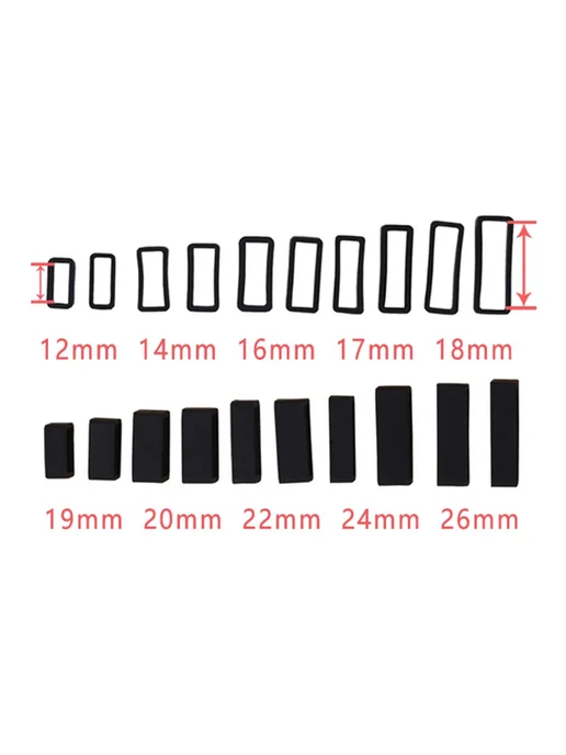 qinband Силиконовые ремешки для часов 4pcs-15 19 мм, 4 шт, фото 5