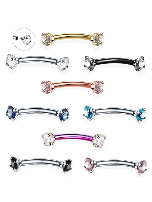Нет бренда Стальное пирсинг для бровей, губ, ушей Bijoux 16г, Style2, 16 г, фото 2