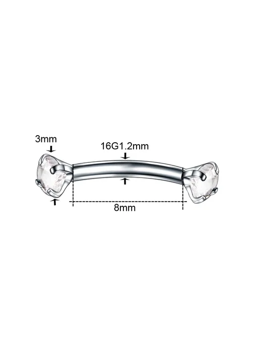 Нет бренда Стальное пирсинг для бровей, губ, ушей Bijoux 16г, Style2, 16 г, фото 3