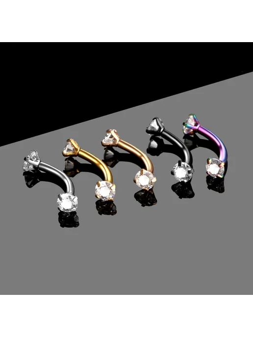 Нет бренда Стальное пирсинг для бровей, губ, ушей Bijoux 16г, Style2, 16 г, фото 4