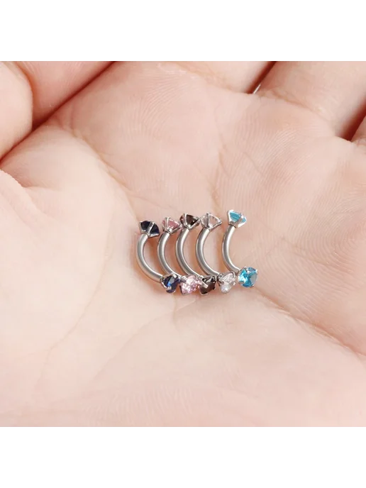 Нет бренда Стальное пирсинг для бровей, губ, ушей Bijoux 16г, Style2, 16 г, фото 6
