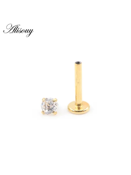 Alisouy Пирсинг для губ CZ 3mm, Steel Color, 3mm, фото 6