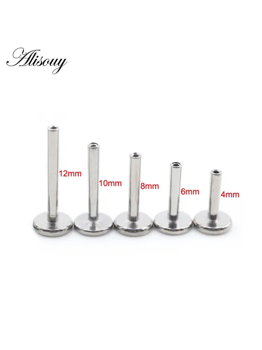 Alisouy Пирсинг для губ CZ 3mm, Steel Color, 6mm, фото 4