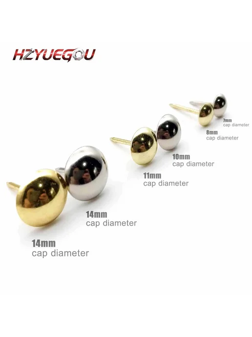 HZYUEGOU Гвозди для обивки golden cap dia 8mm 25 шт, 25 шт, фото 2