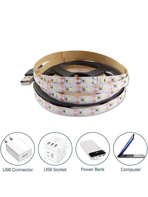 HICCIN Гибкая светодиодная лента RGB 5V USB USB Warm White, белый, фото 2