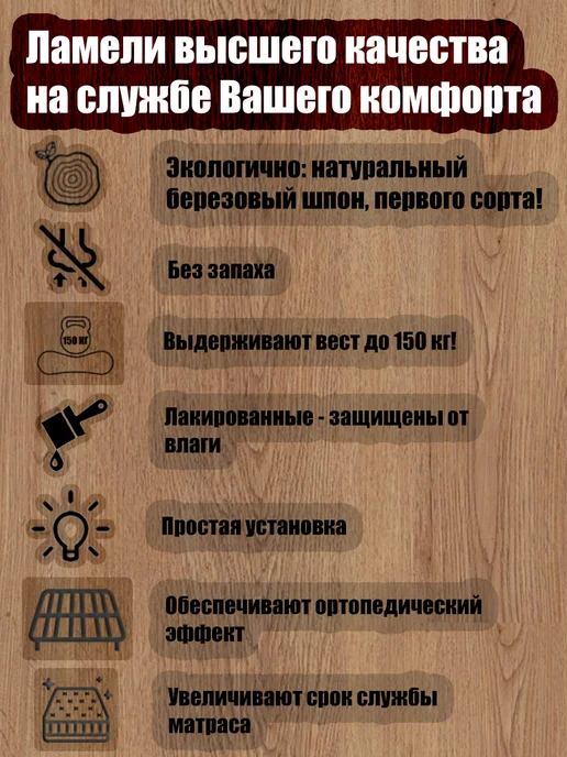 Ламели Шоп Ламель мебельная 530 60 9 3 шт, +держатели пристр 63 6 шт, 3 шт, 6 шт, фото 3