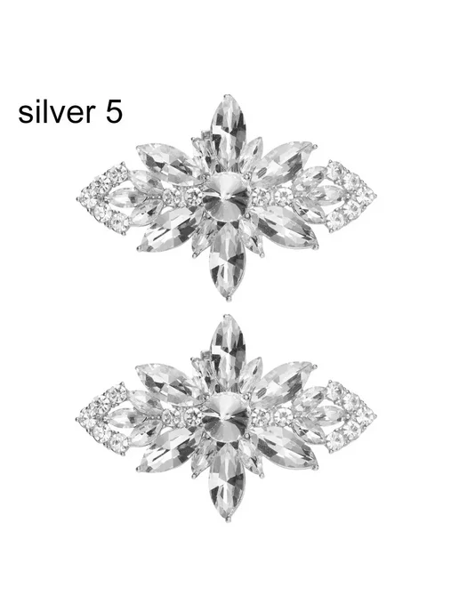 okdeals Блестящая брошь-зажим для обуви, серебро C-silver-5, серебристый