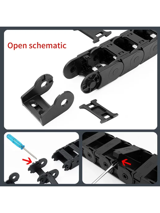 XCR3D Кабельные хомуты Drag Chain 10x15 Connector 4 пары, 10x15, фото 4