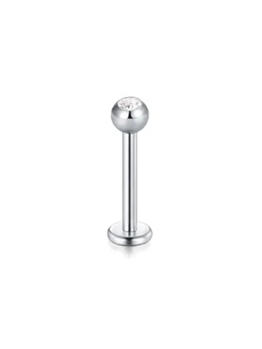Нет бренда Пирсинг для носа губы из стали, шарик 6 мм, цвет 1PC G, с CZ 1.2x6mm C