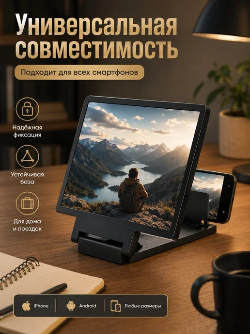 Усилитель дисплея для смартфона складной, вариант, фото 2