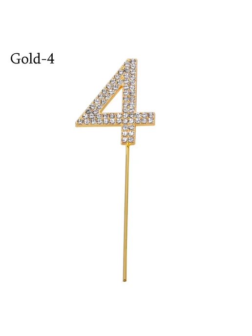 Нет бренда Золотой топпер для торта "4" Gold-4, золотой