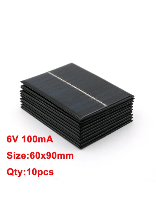 ANGUI Солнечные панели 6V 100mA, 60x90mm (10 шт.), 10 шт