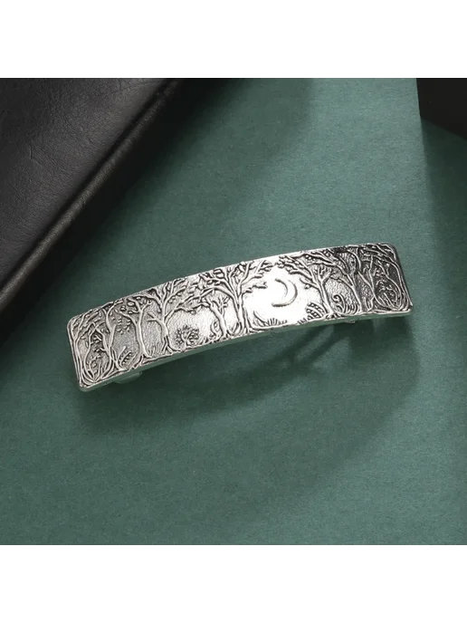 kkjoy Заколка для волос с изображением леса и луны, Moon Steel Col, вариант