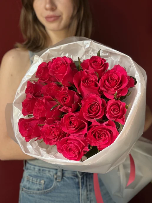 Бутон Моно букет "Кустовая роза" 9шт, 17 шт