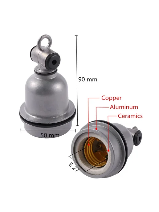 Нет бренда Нагревательная лампа E27 для рептилий E27 Light Socket, черный, фото 3