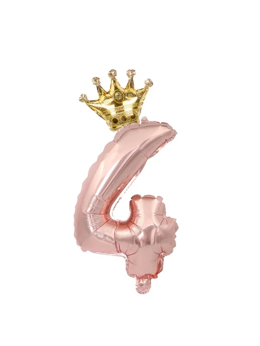 DAWN Фольгированные шары Ans Decoracao Coroa Silver B number 6, серебристый, фото 4
