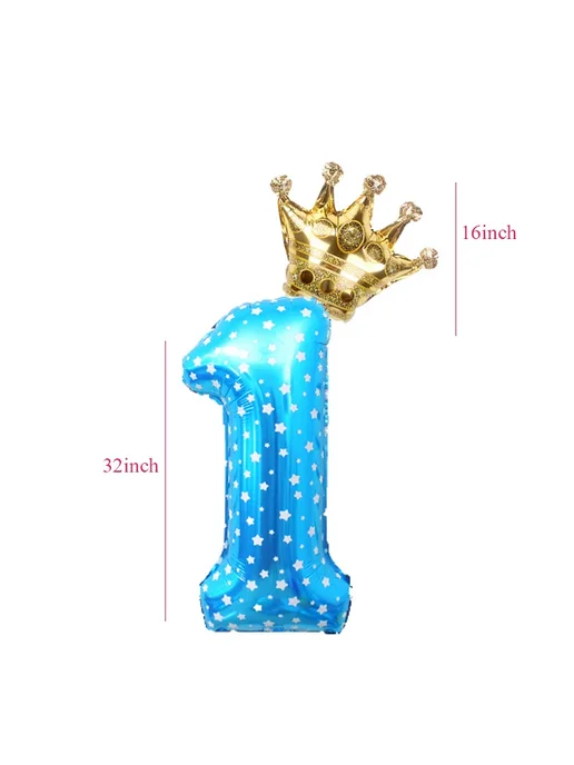 DAWN Фольгированные шары Ans Decoracao Coroa Silver B number 6, серебристый, фото 7