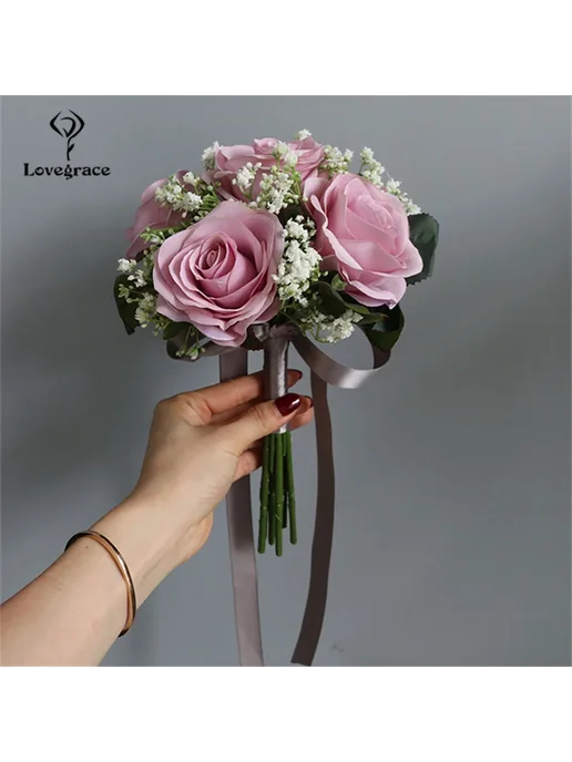 Lovegrace Букет роз красный искусственный, бежевый, фото 2