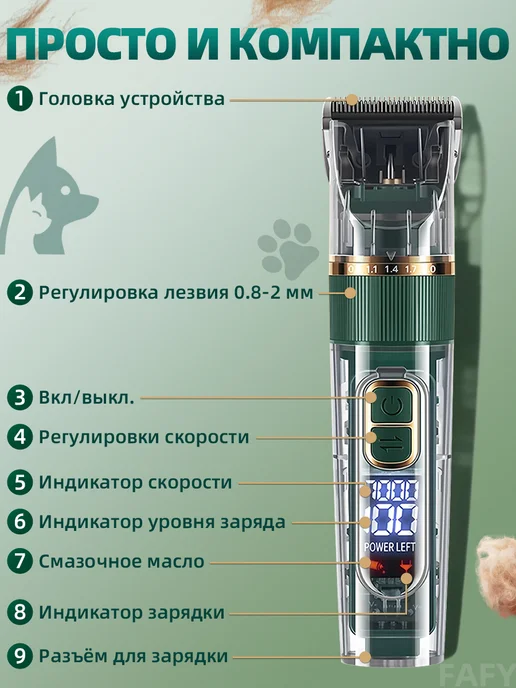 Машинка для стрижки собак и кошек и животных, вариант, фото 2