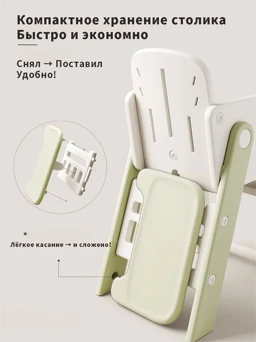 Детский обеденный стул, зеленый, фото 4