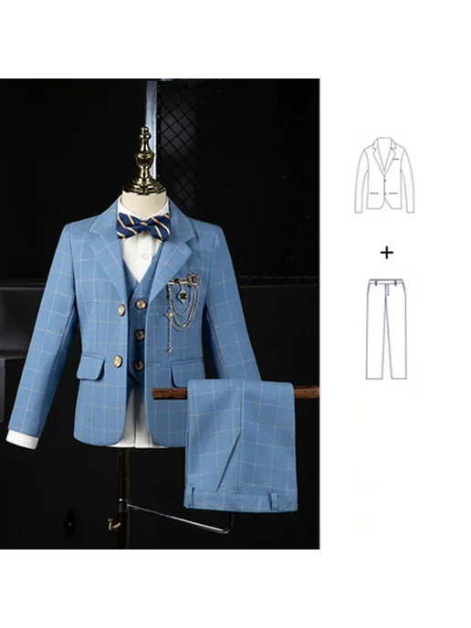 PsyMonster Детский костюм-тройка синий 4 шт, 4 шт