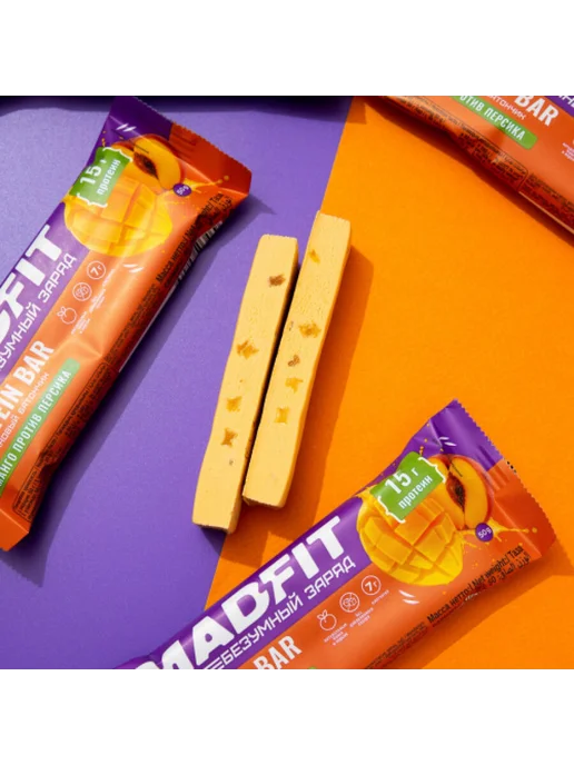 MADFIT Батончик неглазированный Protein bar 3 x 50 г, Микс3, 3x50, 50 г, фото 5