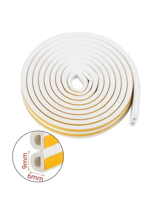 Нет бренда Уплотнительная лента EPDM silicone PVC 20 Meter brown D Type, белый