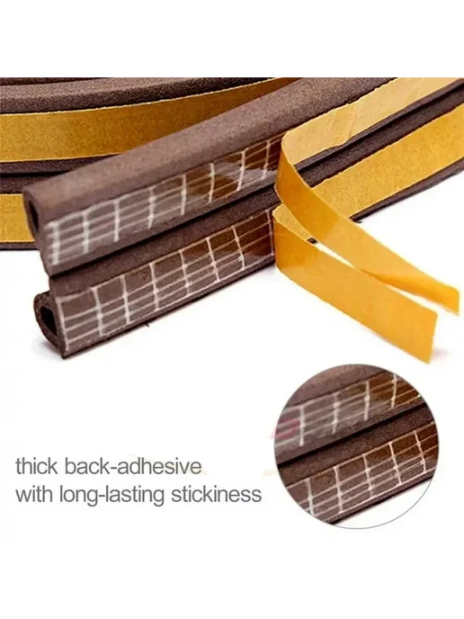 Нет бренда Уплотнительная лента EPDM silicone PVC 20 Meter brown D Type, белый, фото 4