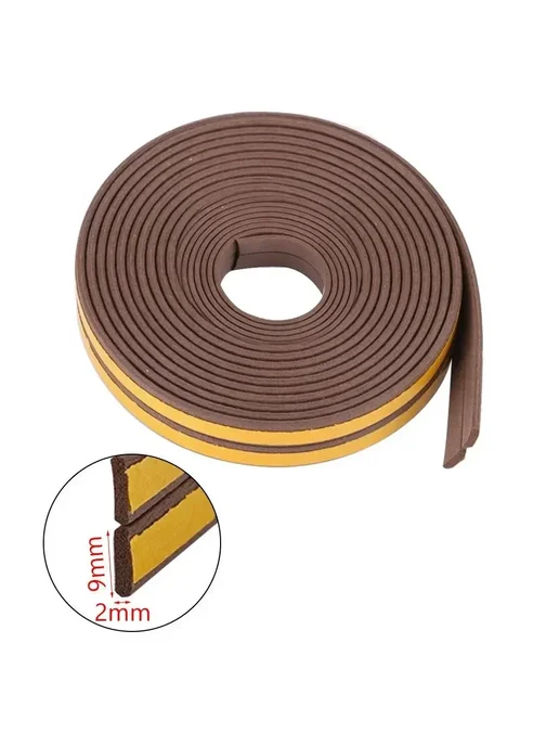 Нет бренда Уплотнительная лента EPDM silicone PVC brown I Type 15 Meter, коричневый