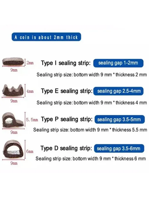 Нет бренда Уплотнительная лента EPDM silicone PVC brown I Type 15 Meter, коричневый, фото 5