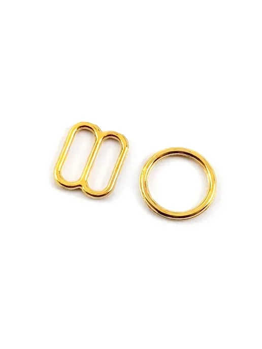Meetee Металлические пряжки для бюстгальтера, LightGold, 6mm, желтый