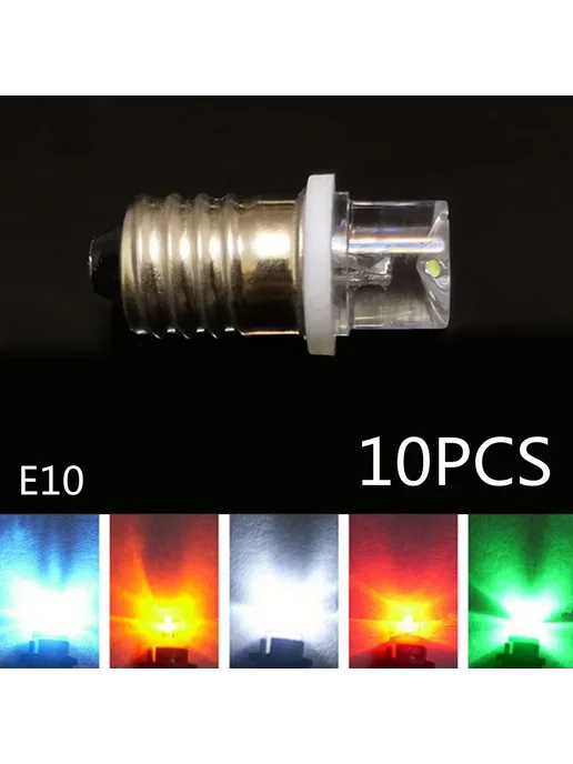 WXFTDMULIUFENG Светодиодные лампы E10, зеленый, DC8V, 10 шт, 10 шт