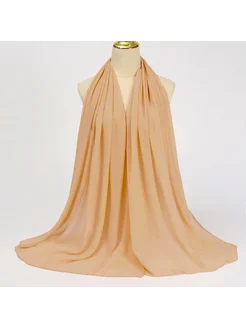 HAOYANJIAYU Бежевый шарф-хиджаб из полиэстера Light Khaki