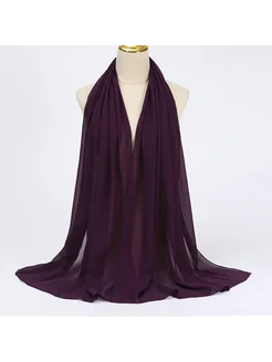 HAOYANJIAYU Фиолетовый шарф-хиджаб из полиэстера, Dark Purple