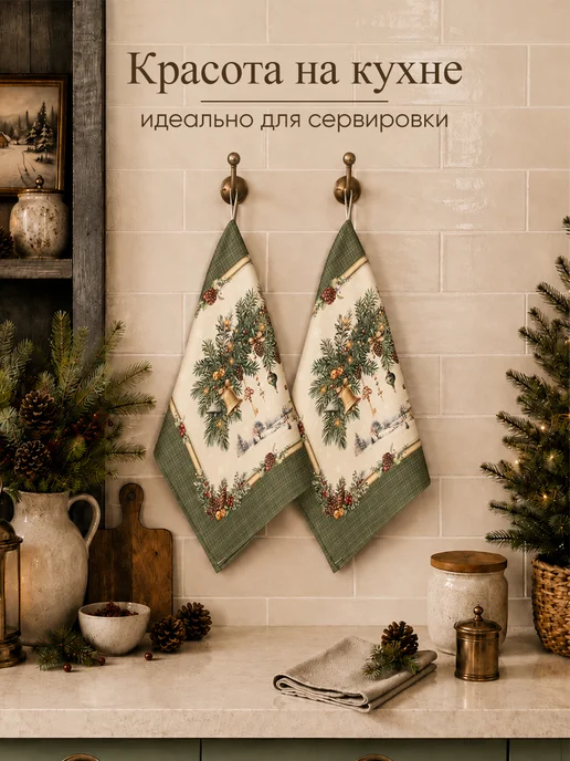 Lefard Полотенца кухонные новогодние набор 2 шт Celebration, 2 шт, фото 6
