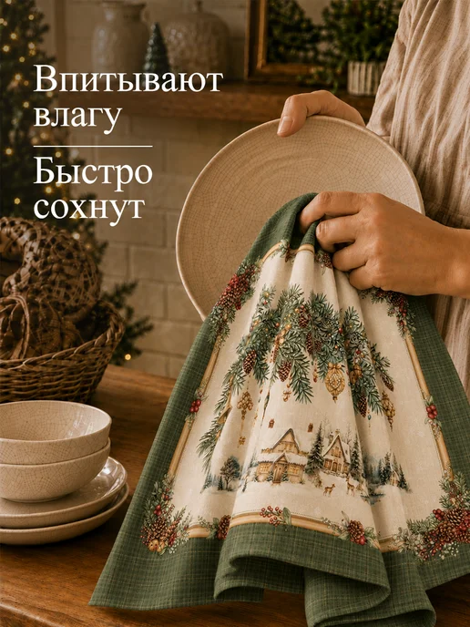 Lefard Полотенца кухонные новогодние набор 2 шт Celebration, 2 шт, фото 8