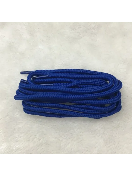 SMATLELF Синие круглые шнурки 120 см Royal blue, синий