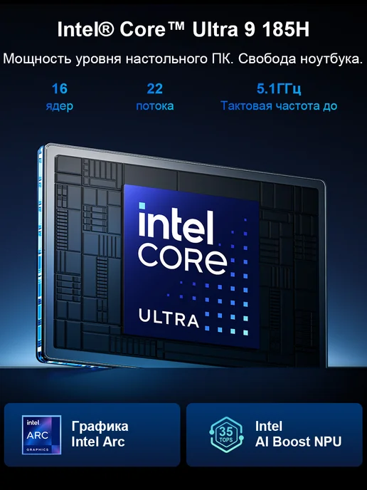 Ninkear Ноутбук 16″, Intel Core Ultra 9 185H, 24 + 1 ТБ, 2.5K, 1 ТБ, фото 5
