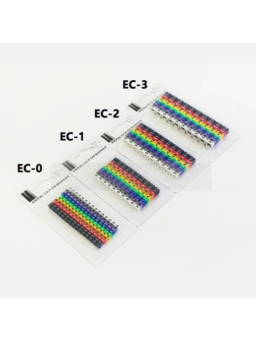 Нет бренда Цветные пластиковые маркеры кабеля EC-3-plastic-0-9, вариант, фото 3