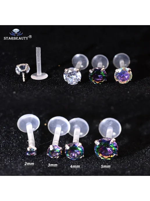 STAR BEAUTY Серьги для пирсинга STARBEAUTY, AB Gem, 16 г, 16 г, фото 2