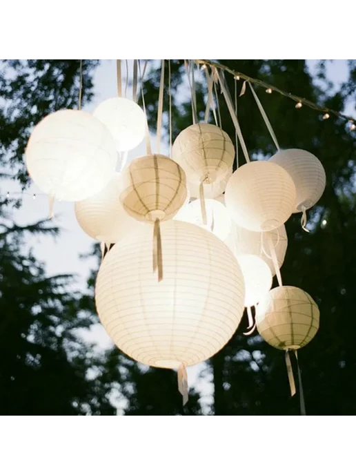 merylover Золотой бумажный фонарь 10 см, зеленый, фото 4