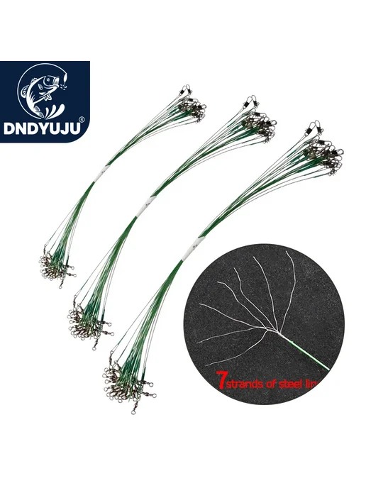 DNDYUJU Рыболовные поводки 20 шт, зеленые, 20 см, стальная проволока, 20 шт, фото 2