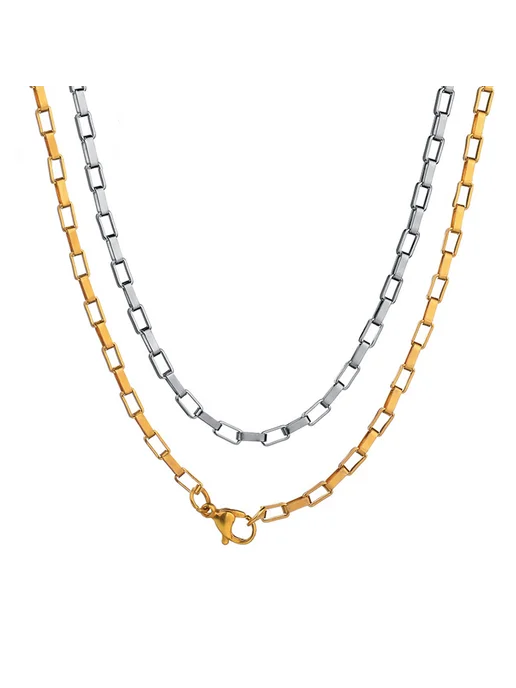 SalaWendy Цепочка-коробка из нержавеющей стали 2.5mm Gold 90, золотой, фото 4