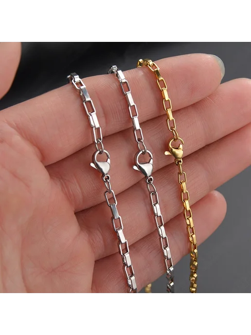 SalaWendy Цепочка-коробка из нержавеющей стали 2.5mm Gold 90, золотой, фото 5