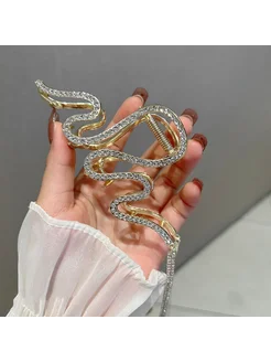 Нет бренда Заколка для волос змея с кристаллами, S1-11.5CM