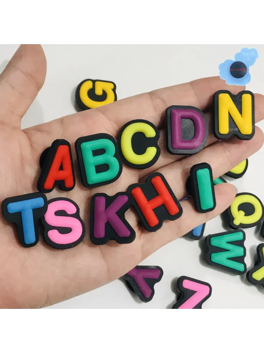 Нет бренда Подвеска для обуви "W" зеленая, желтый, фото 2